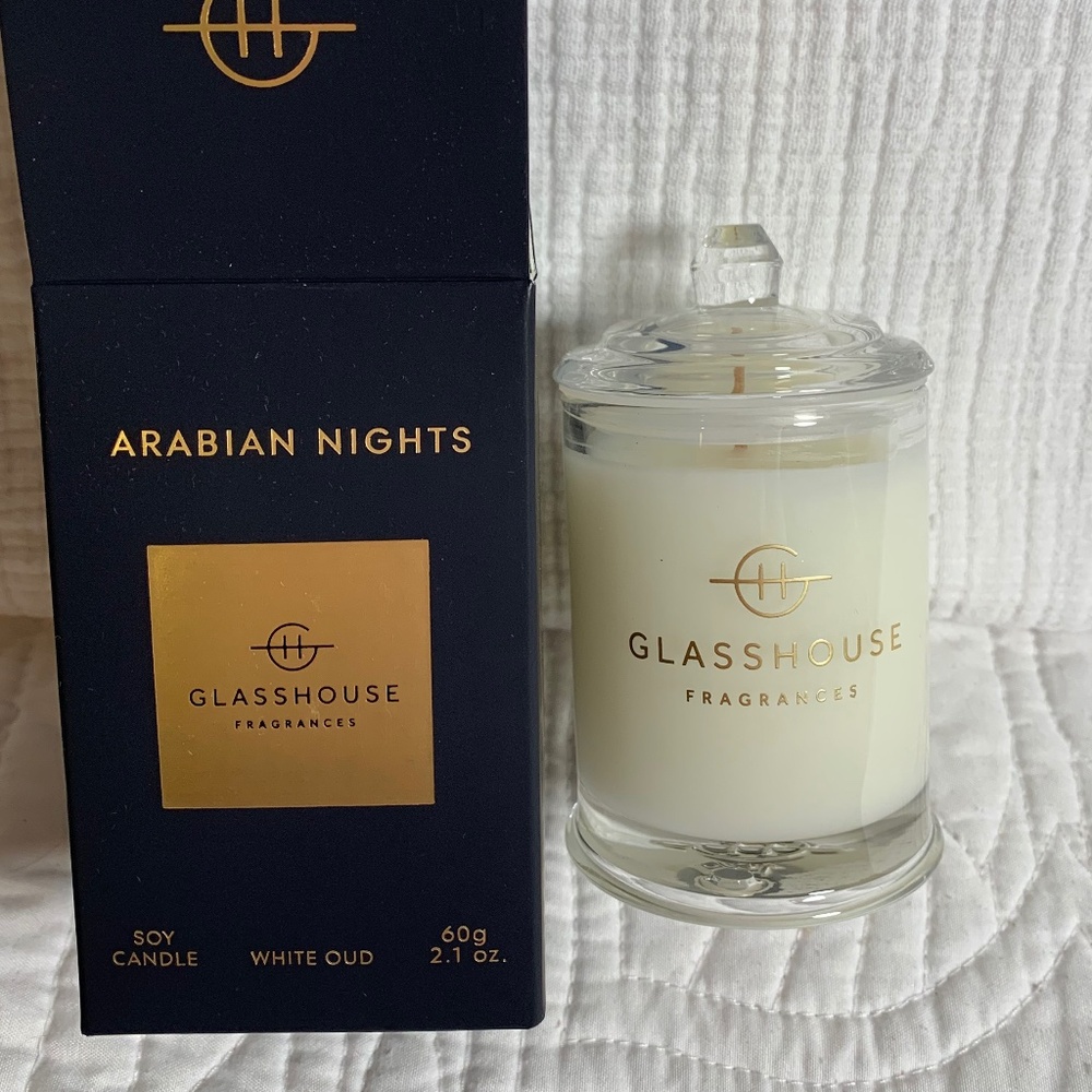 Glasshouse upscale Arabian nights mini candle -stocking stuffer gift basket xmas